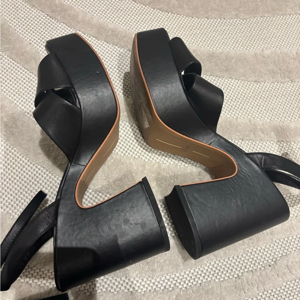 Dolce Vita Black Platform Ankle-Strap Sandals